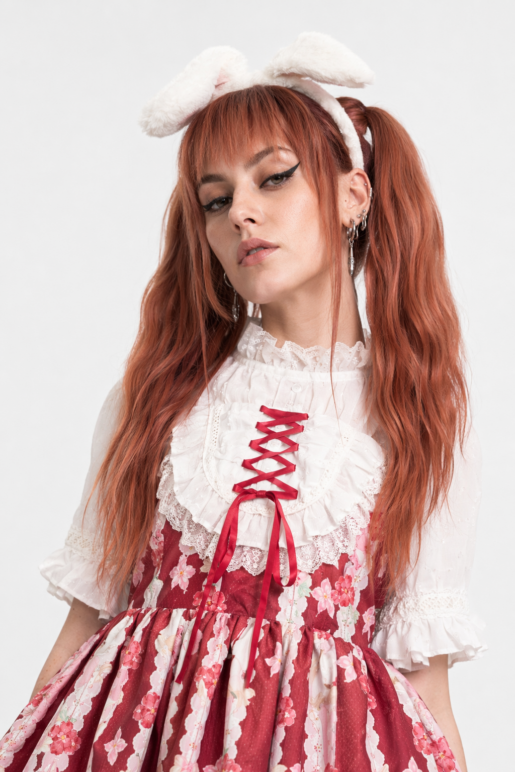 Red Bunny Parade Traditional JSK Lolita Dress for Girly Girls Red