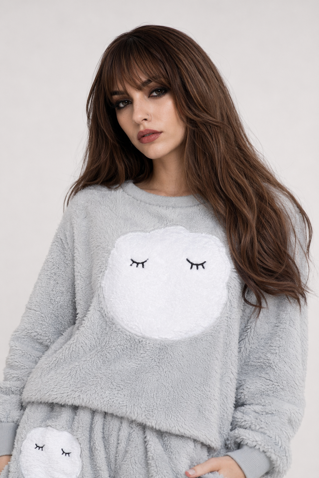 Adorable Fuzzy Pajama Sets for a Cozy Kawaii Look Grey Owl