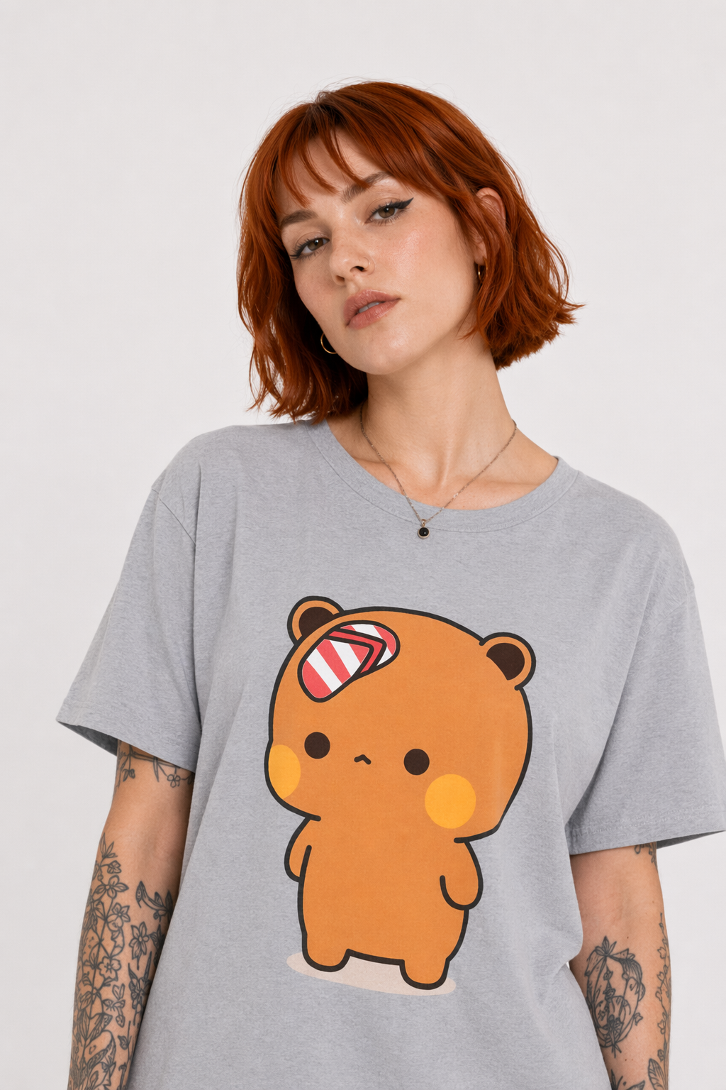 Dudu & Bubu T-Shirt in Breathable Fabric for Everyday Fun 1474 Light Grey