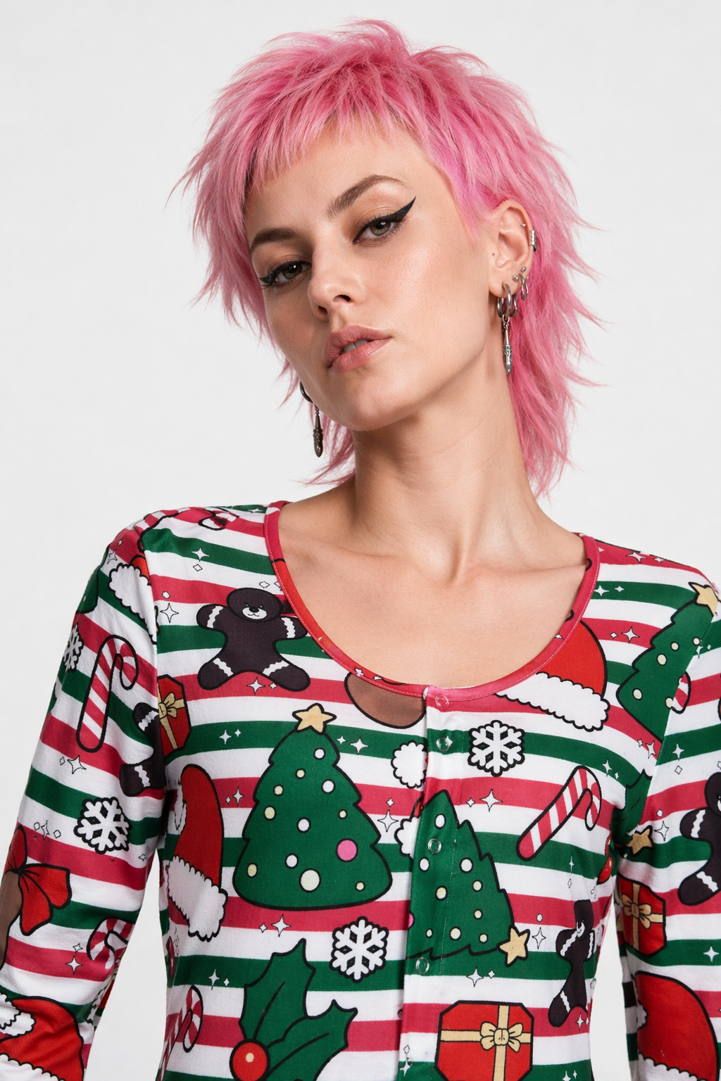 Cozy Long Sleeve Holiday Season Adult Onesie for Comfort and Fun S
