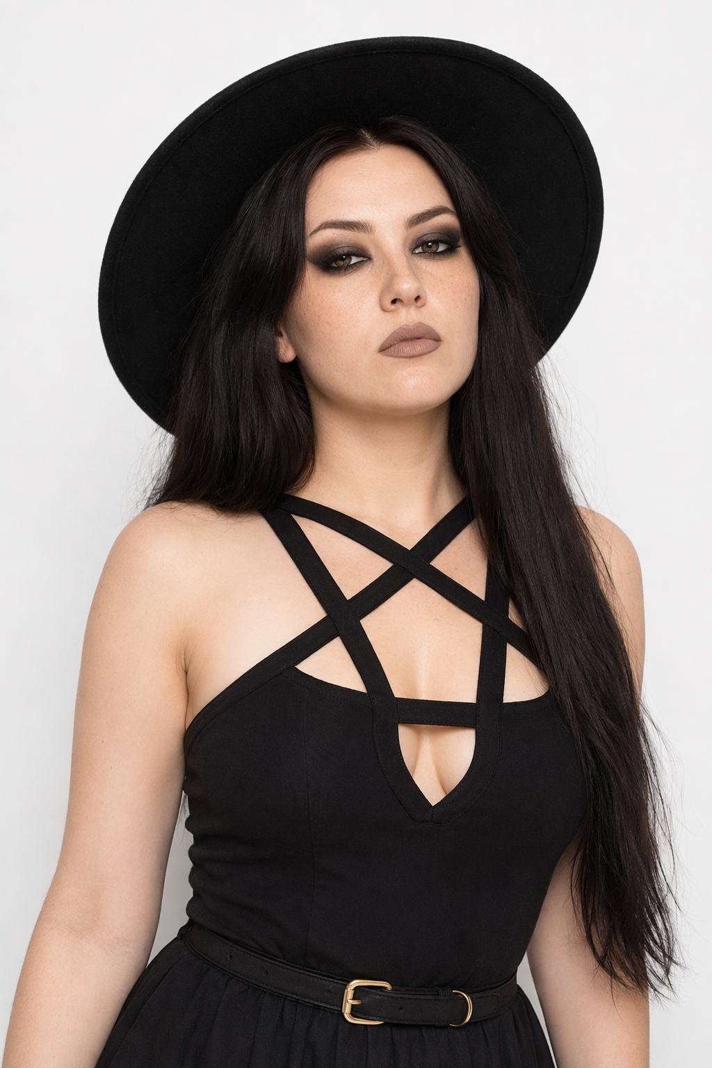 Chic Pentagram Harness Dress for a Gothic Summer Look L