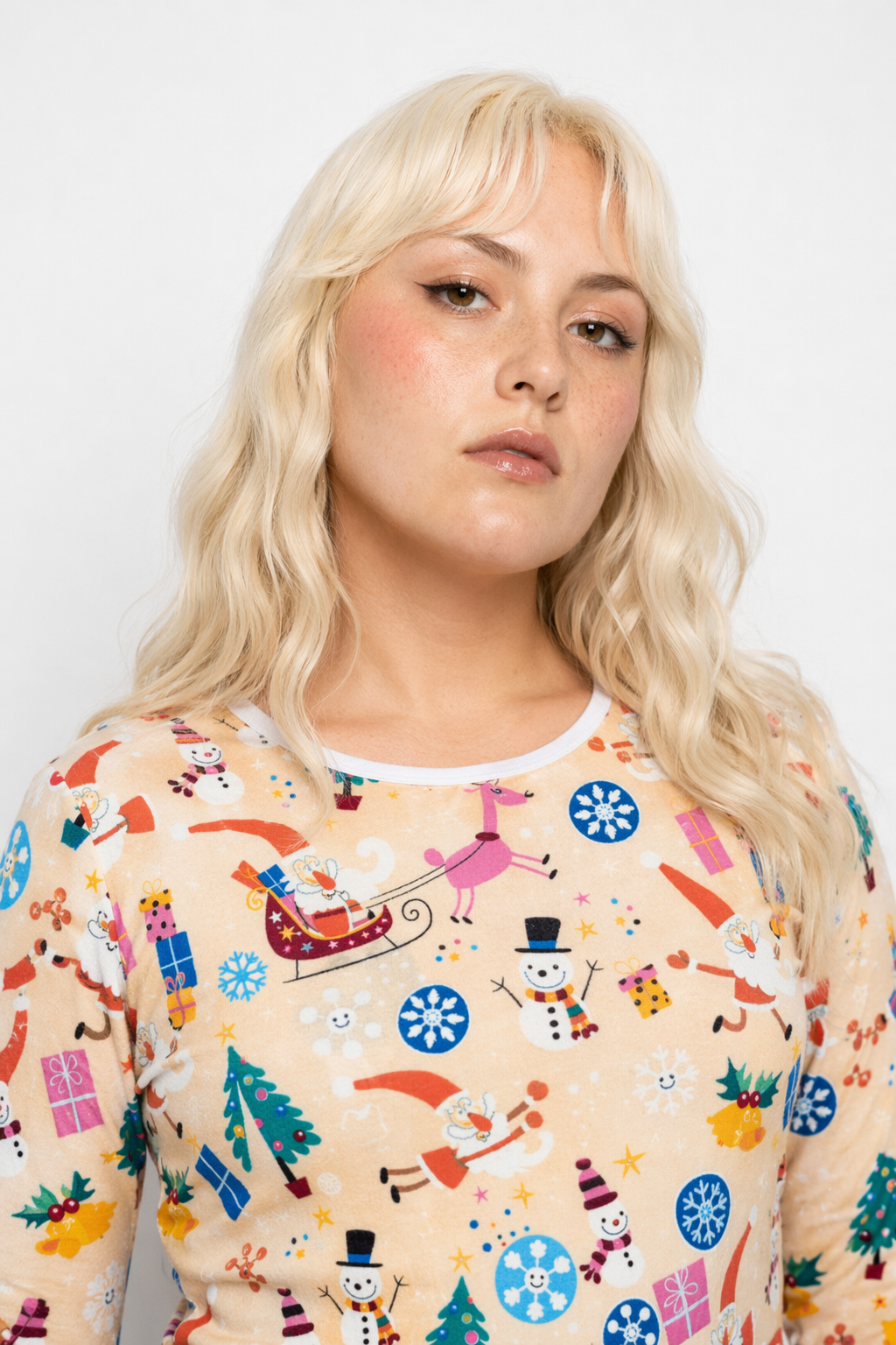 Holiday Themed Unisex Onesie for Relaxed Comfort and Fun Beige