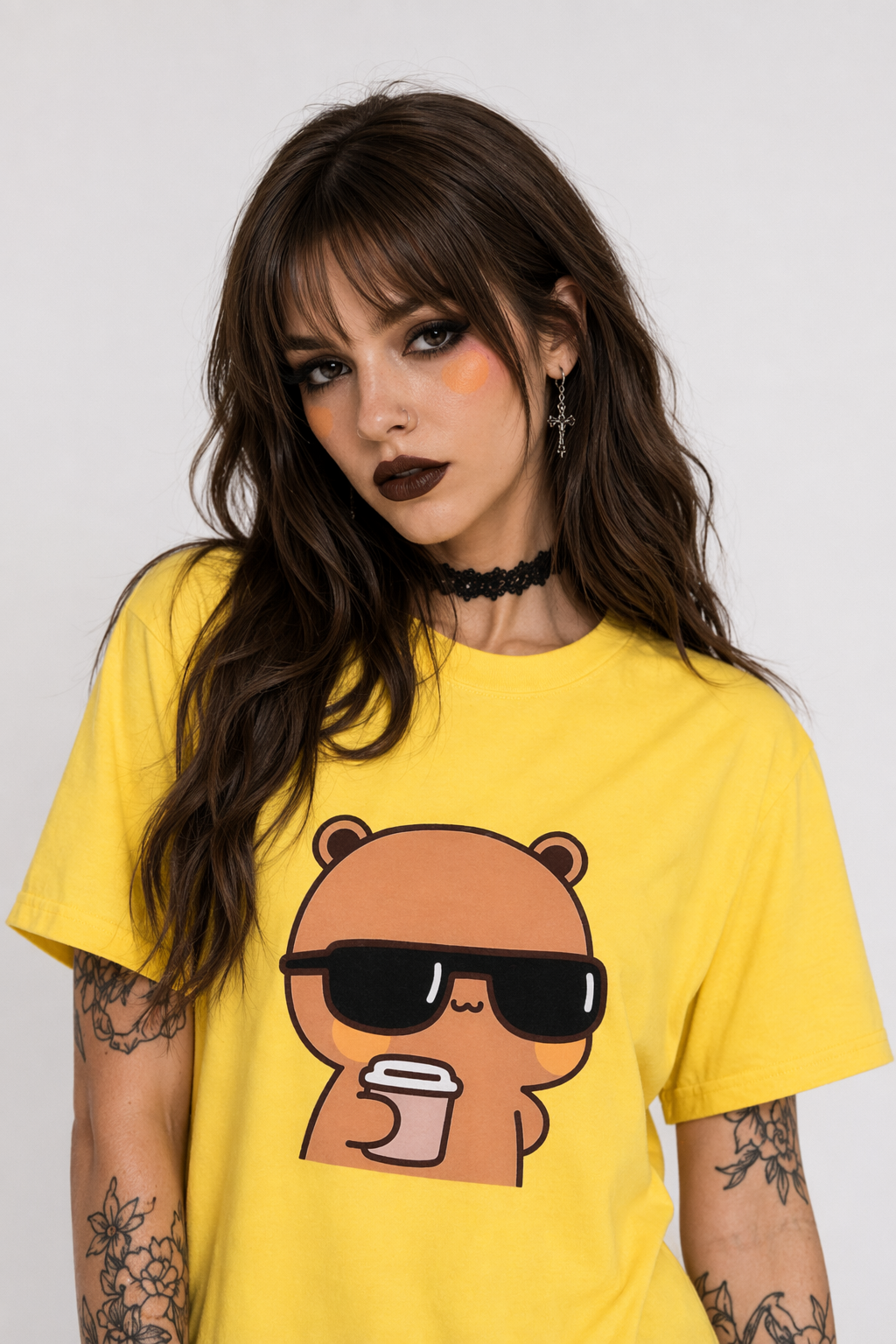 Cute Couple Dudu & Bubu Matching Shirts for Playful Couples 2400 Yellow