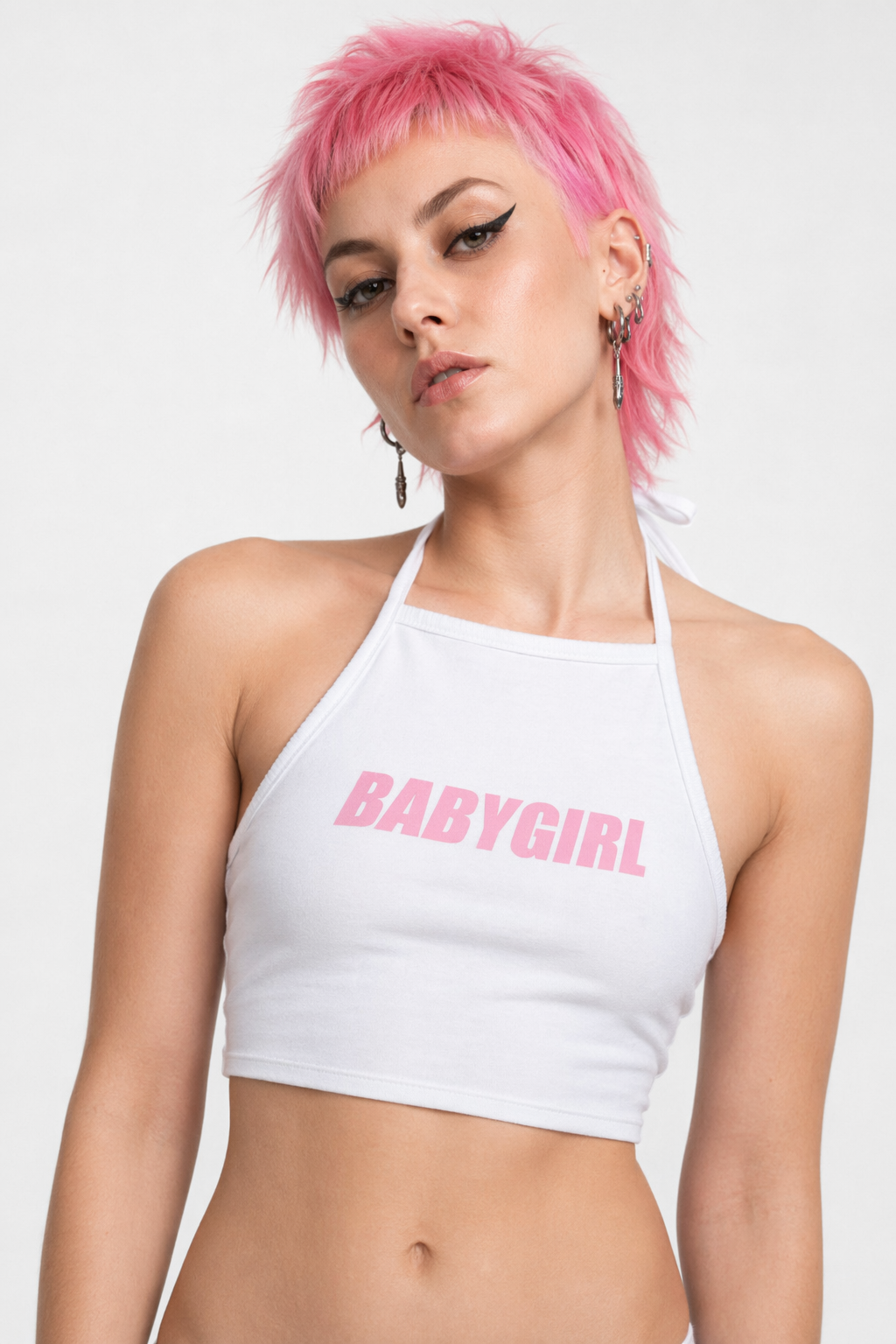 Daddy's Girl Spaghetti Strap Halter Top for Kawaii Cuties White Babygirl