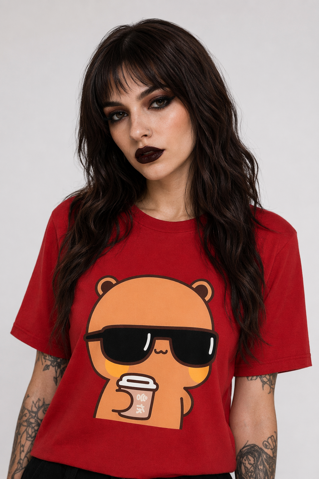 Cute Couple Dudu & Bubu Matching Shirts for Playful Couples 2400 Red