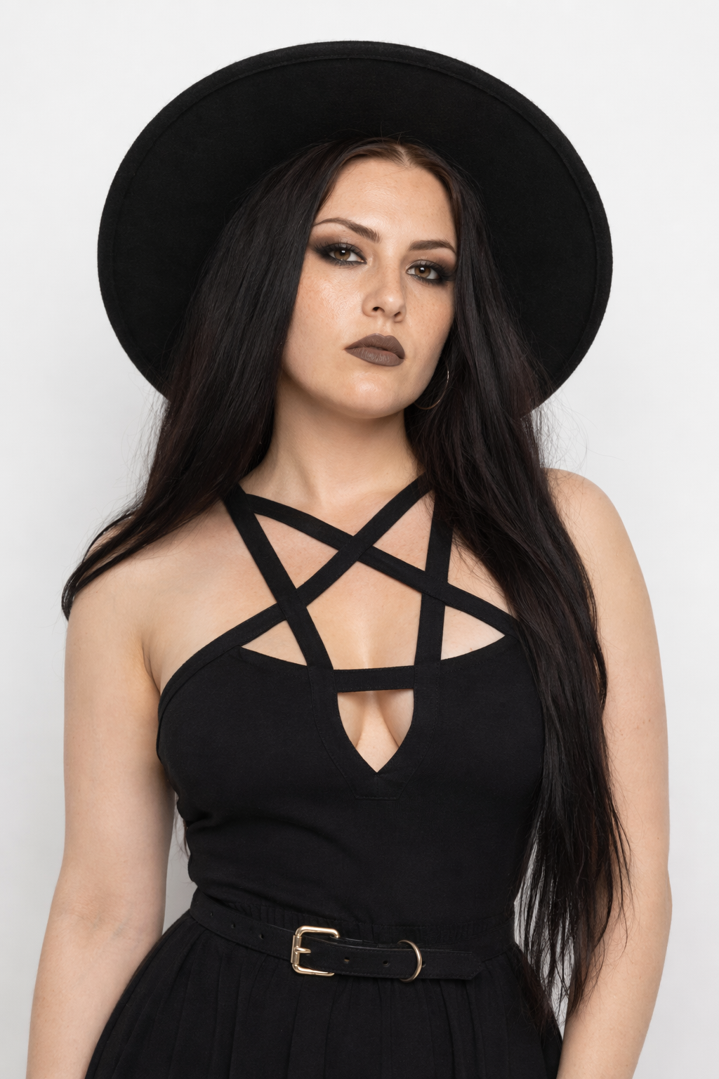 Chic Pentagram Harness Dress for a Gothic Summer Look XXXL