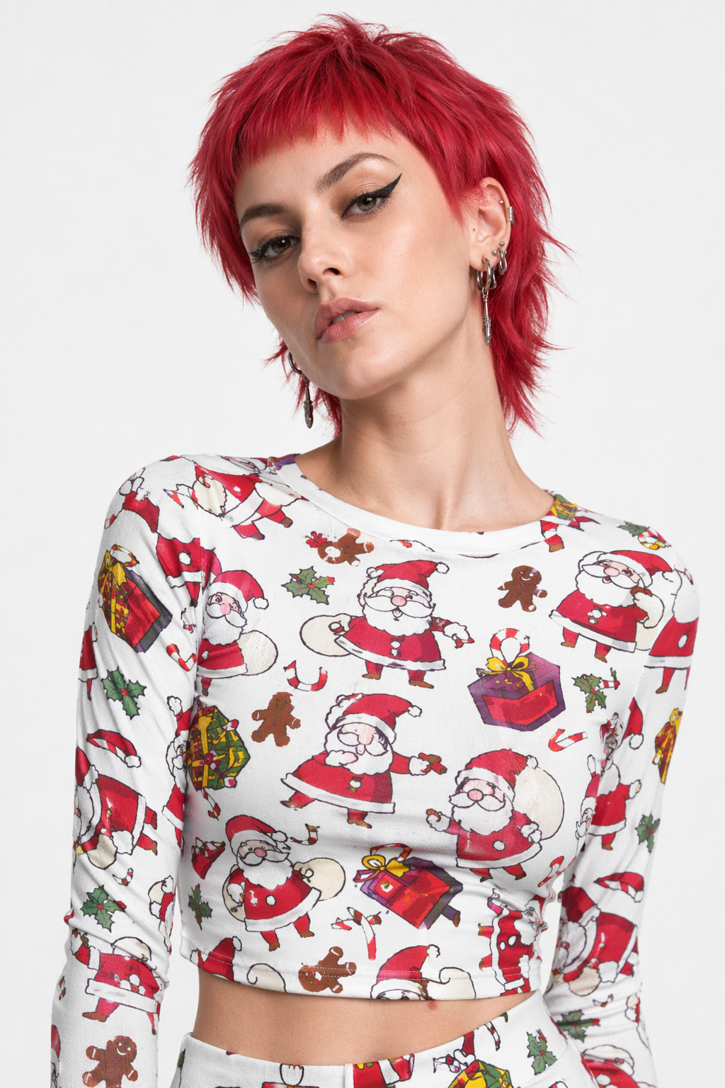 Vibrant Santa Claus Leggings for a Festive Holiday Look L