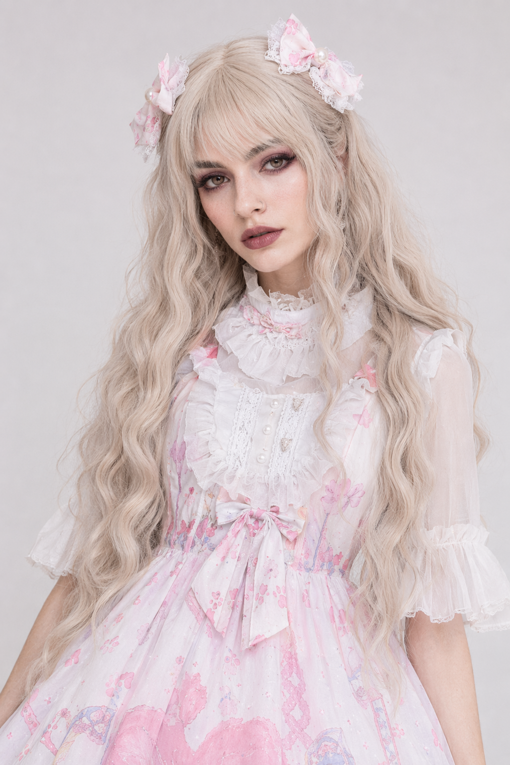 Sweet Heart-Shaped Family Tree Pastel Lolita Dress for Princesses White Dress