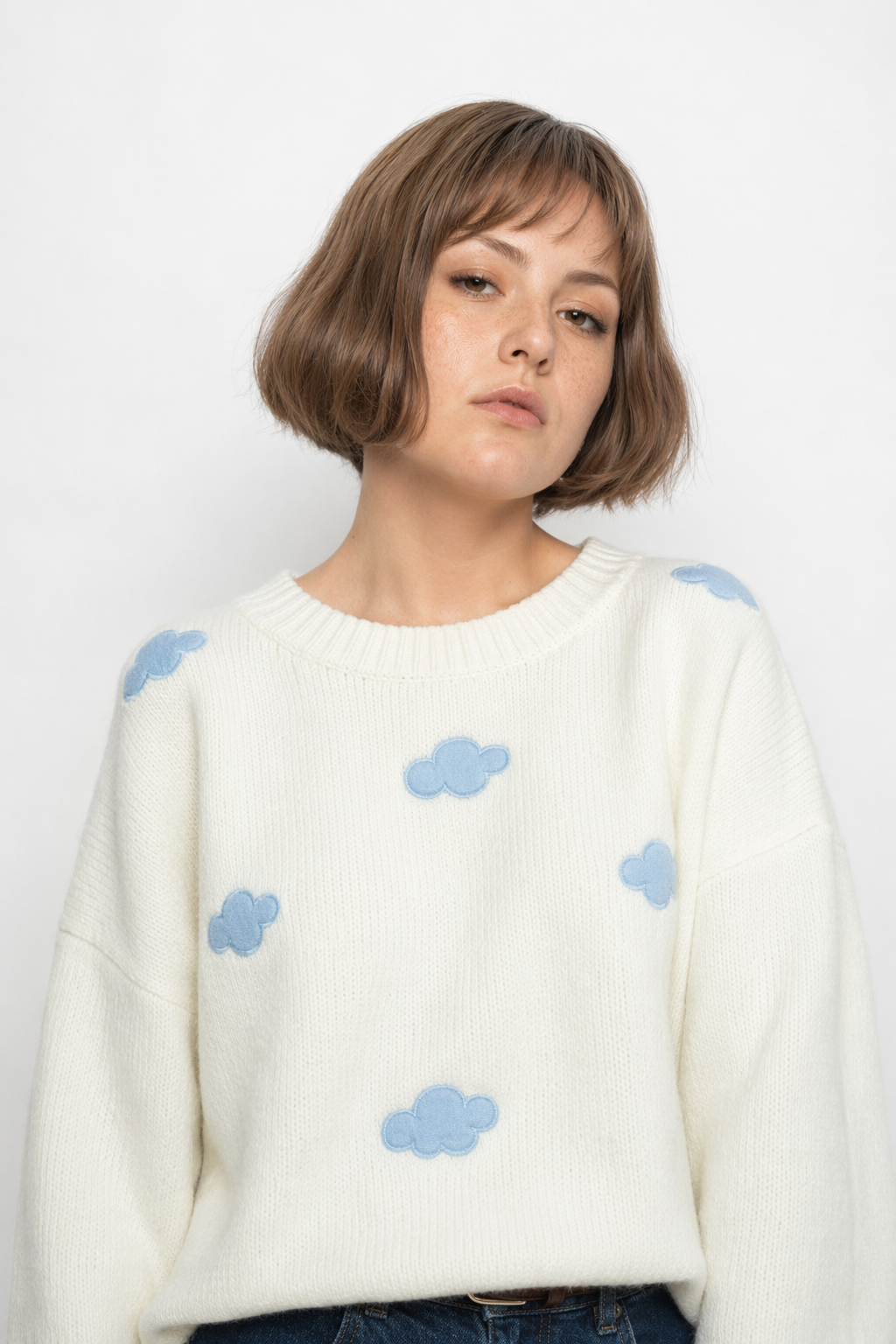 Cozy Cloud Crewneck Sweater for Ultimate Comfort and Style Cream