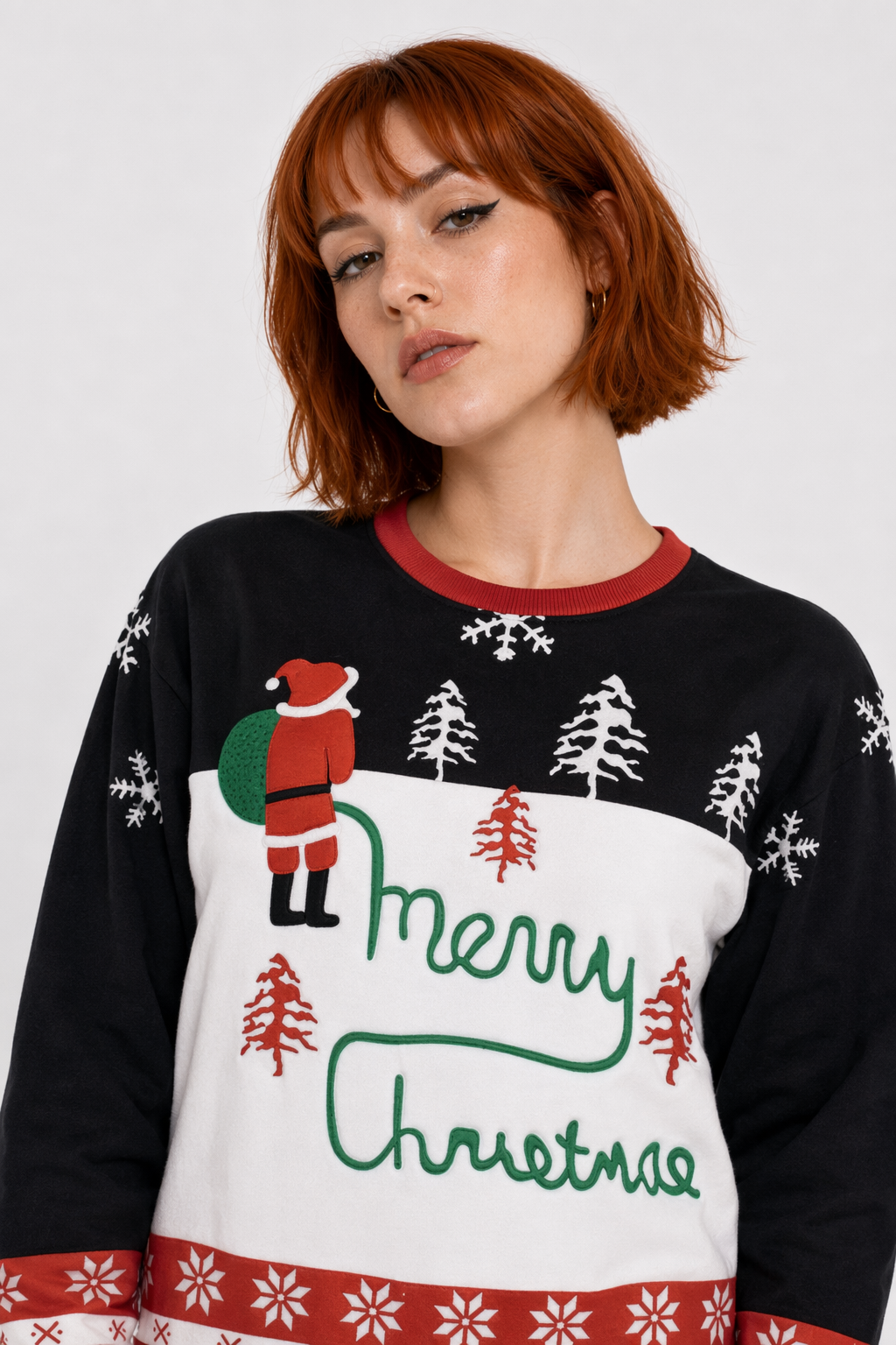 Cozy Christmas Crewneck Sweaters for Holiday Cheer Black Christmas