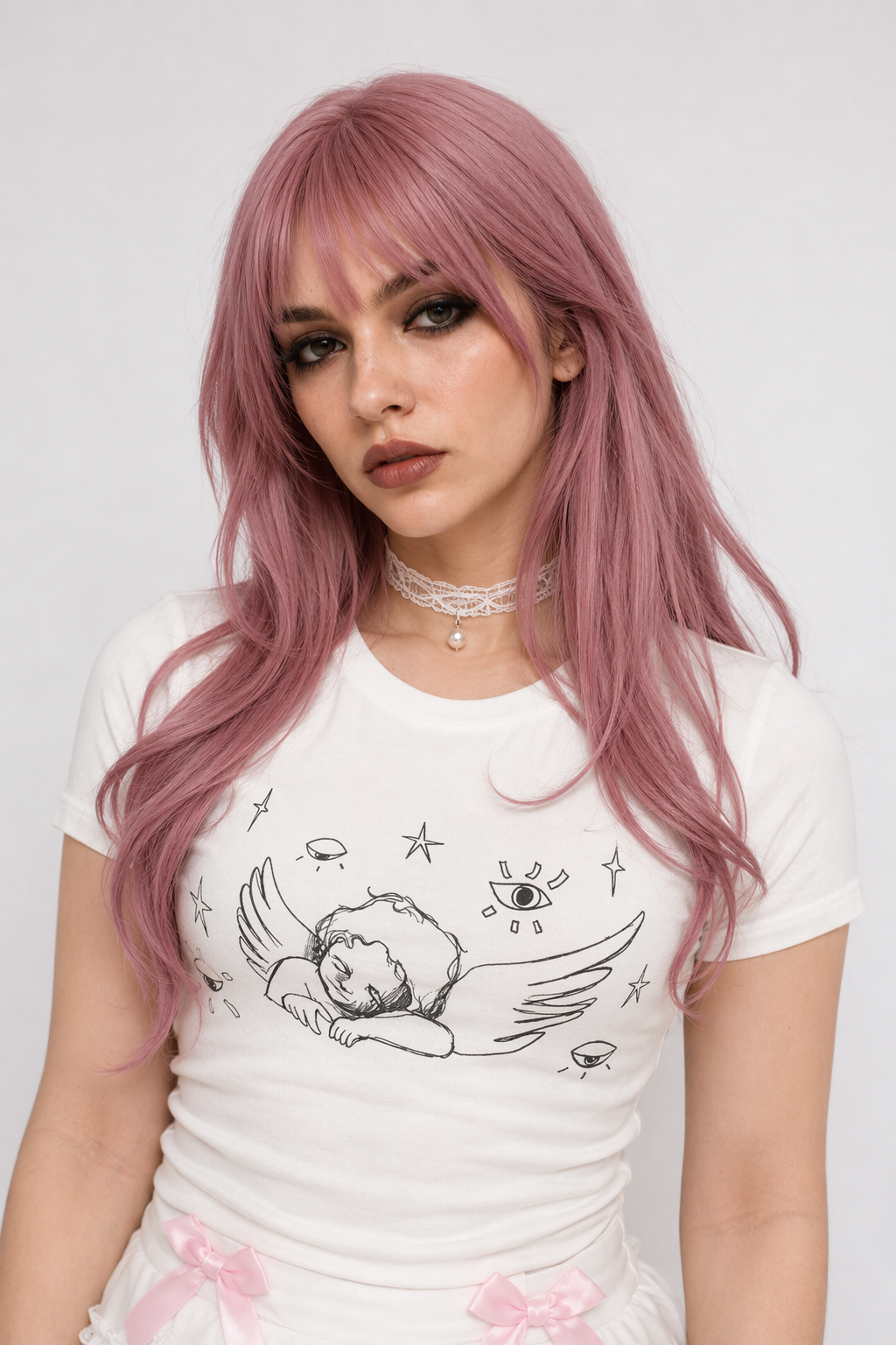 Sleepy Angel Tee for Fairycore and Angelcore Aesthetics M