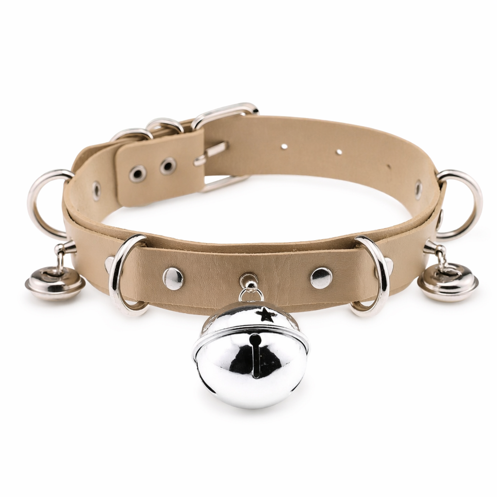 Gorgeous Bell Collar Inspired by Neko Cosplay Culture Beige