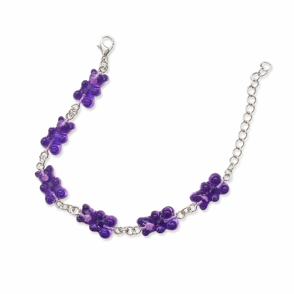 Gummy Bear Resin Bracelets for a Sweet Style Upgrade Purple Bracelet