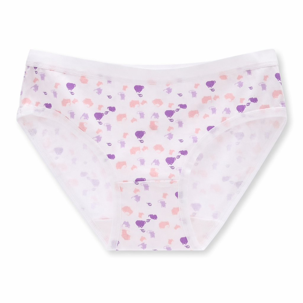 Classic Fit Panties in Adorable Patterns and Youthful Styles White Hearts