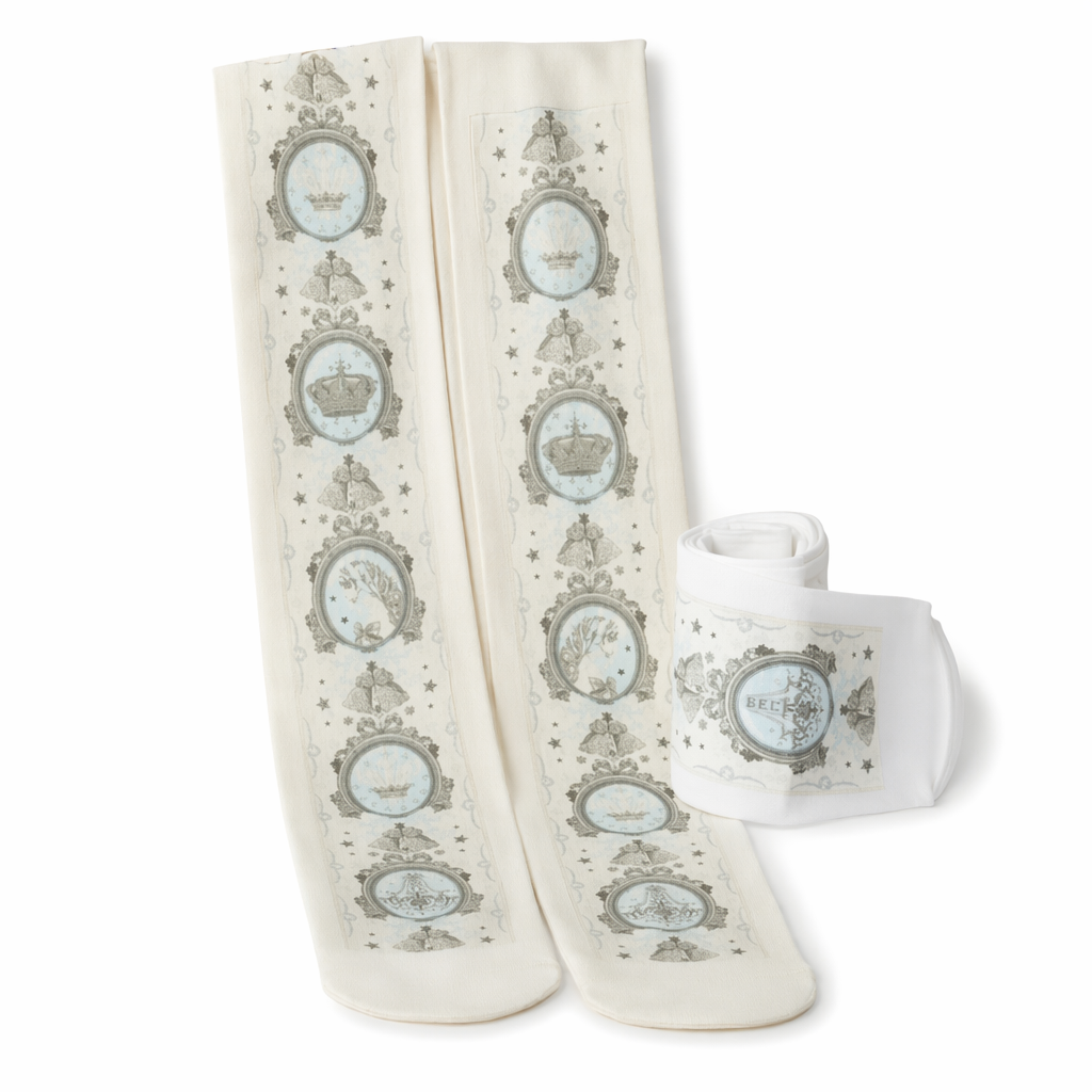 Elegant Victorian Inspired Lolita Tights for a Regal Look White