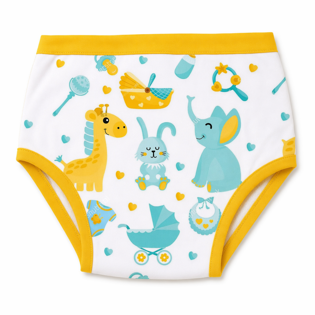 High Quality 4-Layer Adult Baby Training Pants in Multiple Youthful Prints 2XL