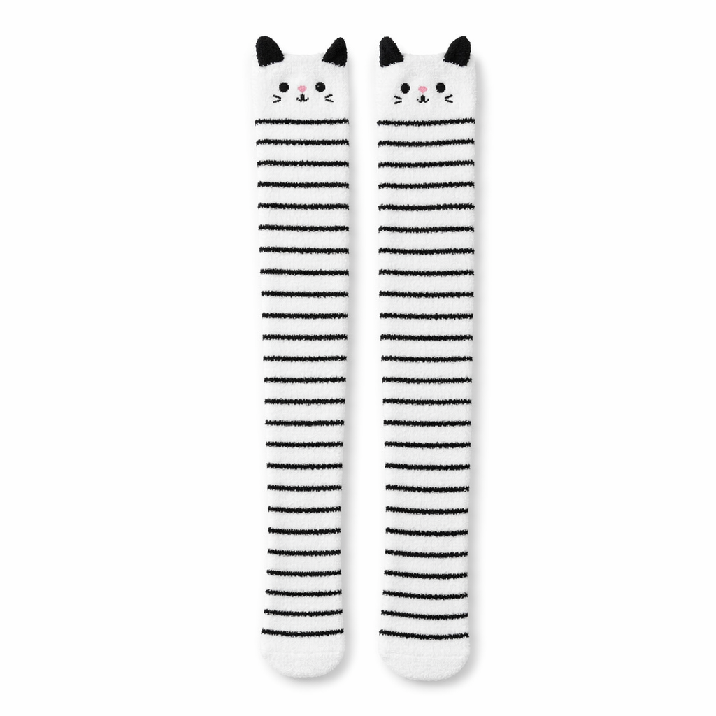 Furry Thigh High Socks for a Cozy, Princess-Like Feel Default Title
