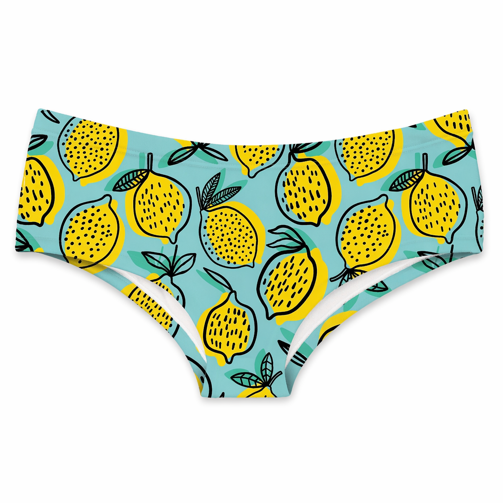 Beautiful Watercolor Style Yellow Lemon Panties for Kawaii Babes Default Title