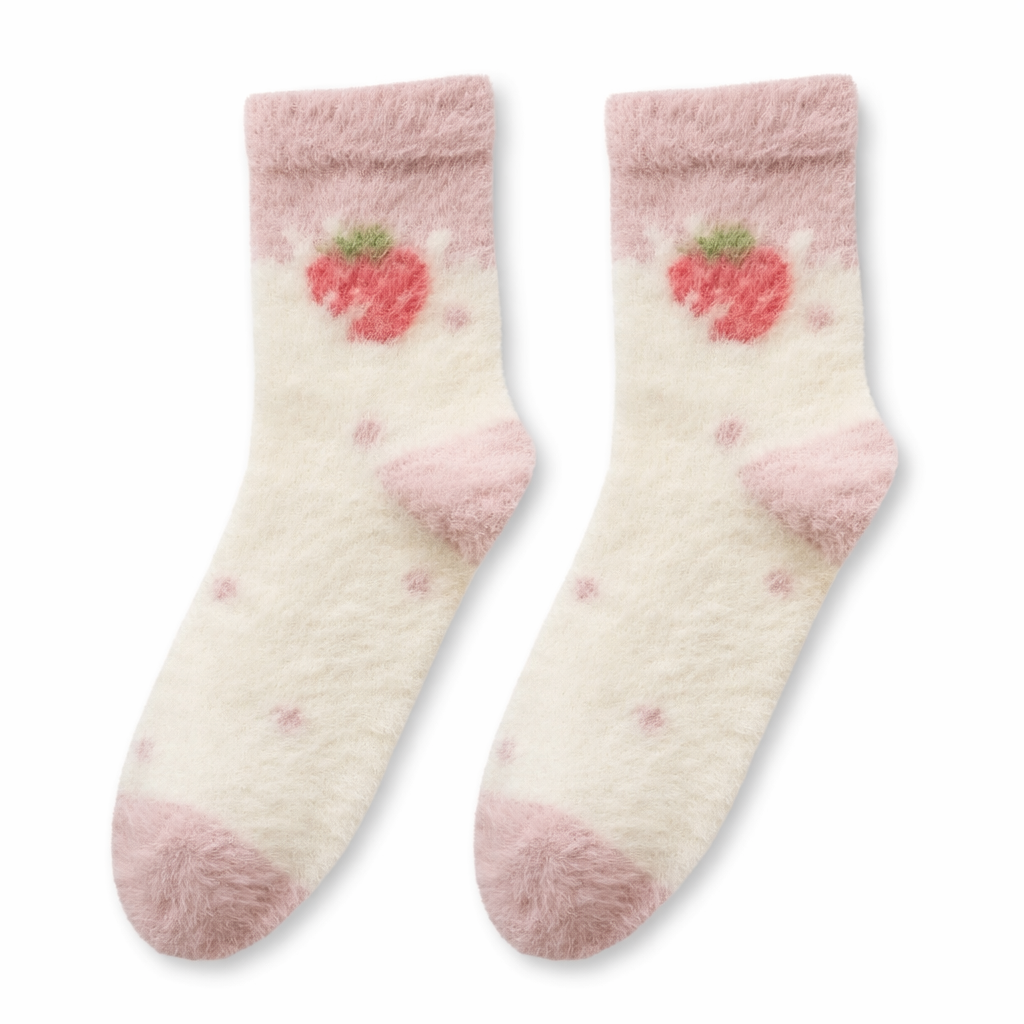 Fuzzy Strawberry Socks for Ultimate Comfort and Style Big strawberry