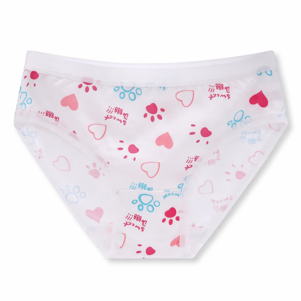 Classic Fit Panties in Adorable Patterns and Youthful Styles Paw Prints