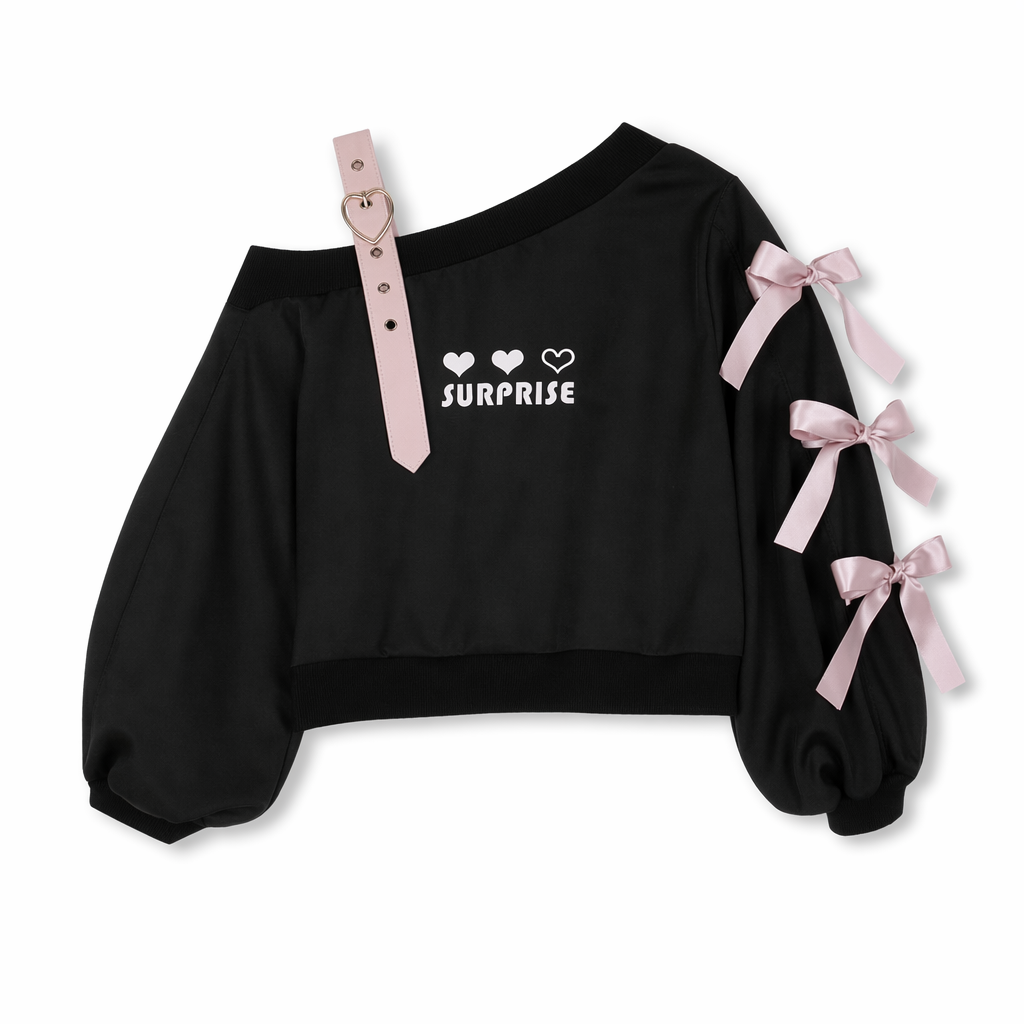 Pastel Goth Surprise Outfit with Heart Top and Layered Skirt Black Top