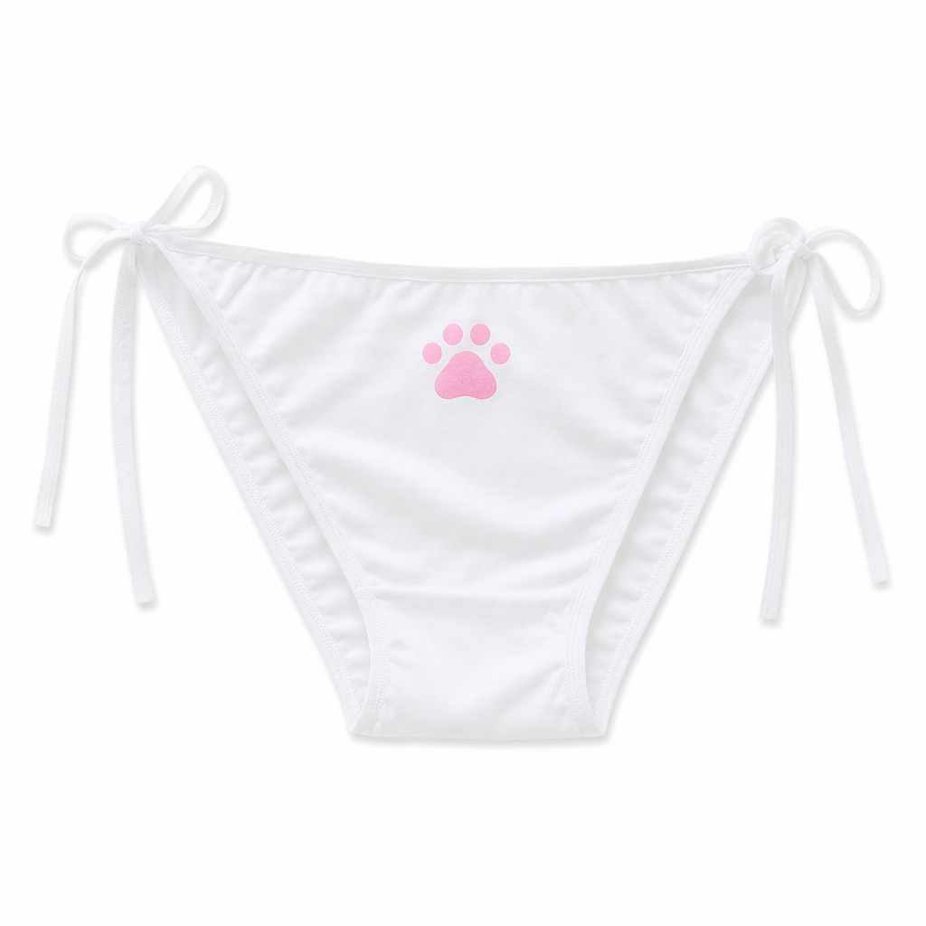 Paw Print Panties for Comfortable and Flattering Fit White