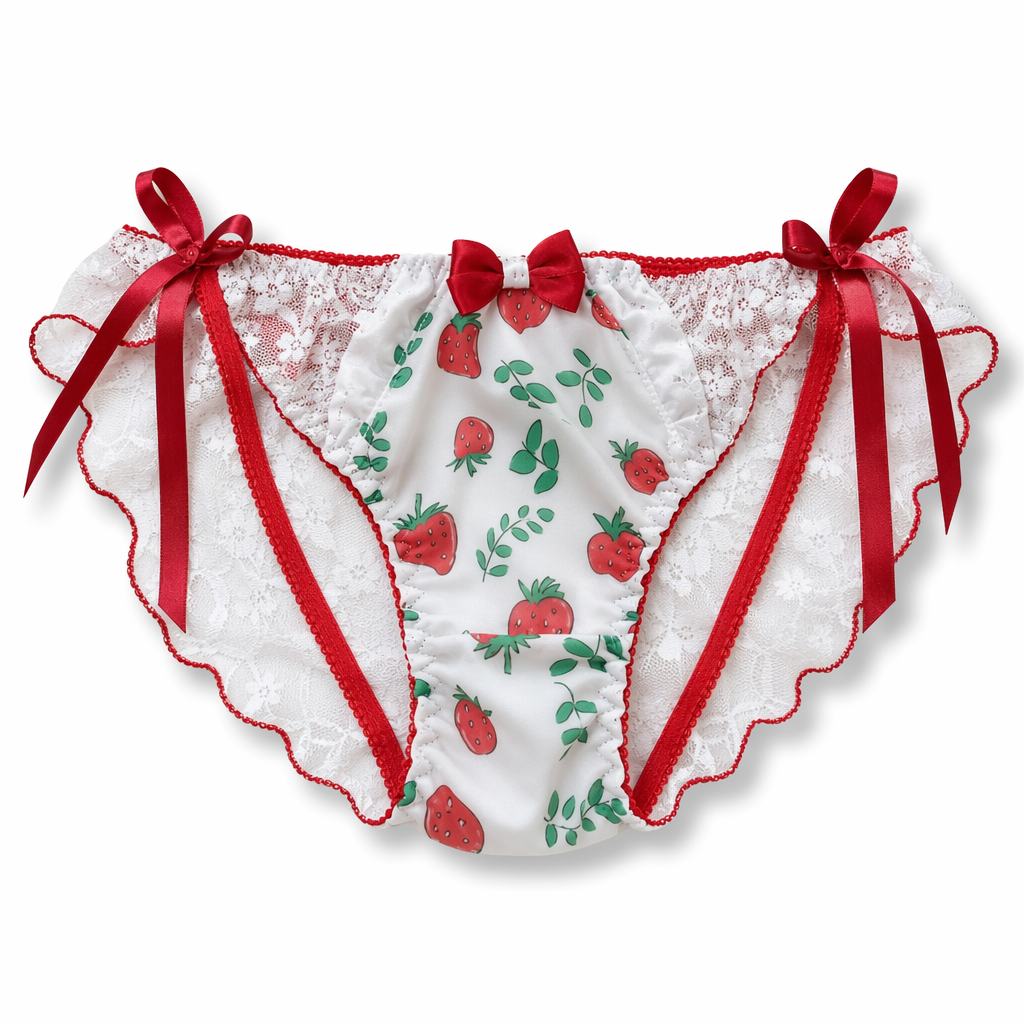 Elegant Strawberry Panties with Exquisite Details Default