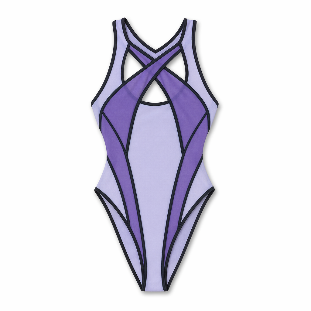 Sheer Mesh Monokini with Peekaboo Cutouts L