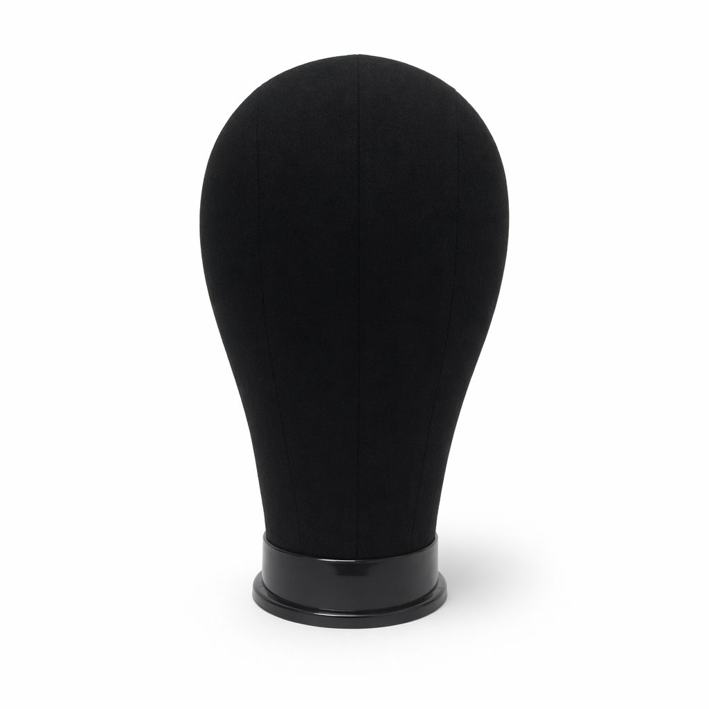 Canvas mannequin wig head 23 inch black canvas head