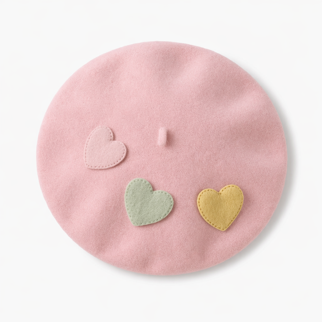 Kawaii Berets for Stylish Lolita Fashion and Accessories Pink With Hearts
