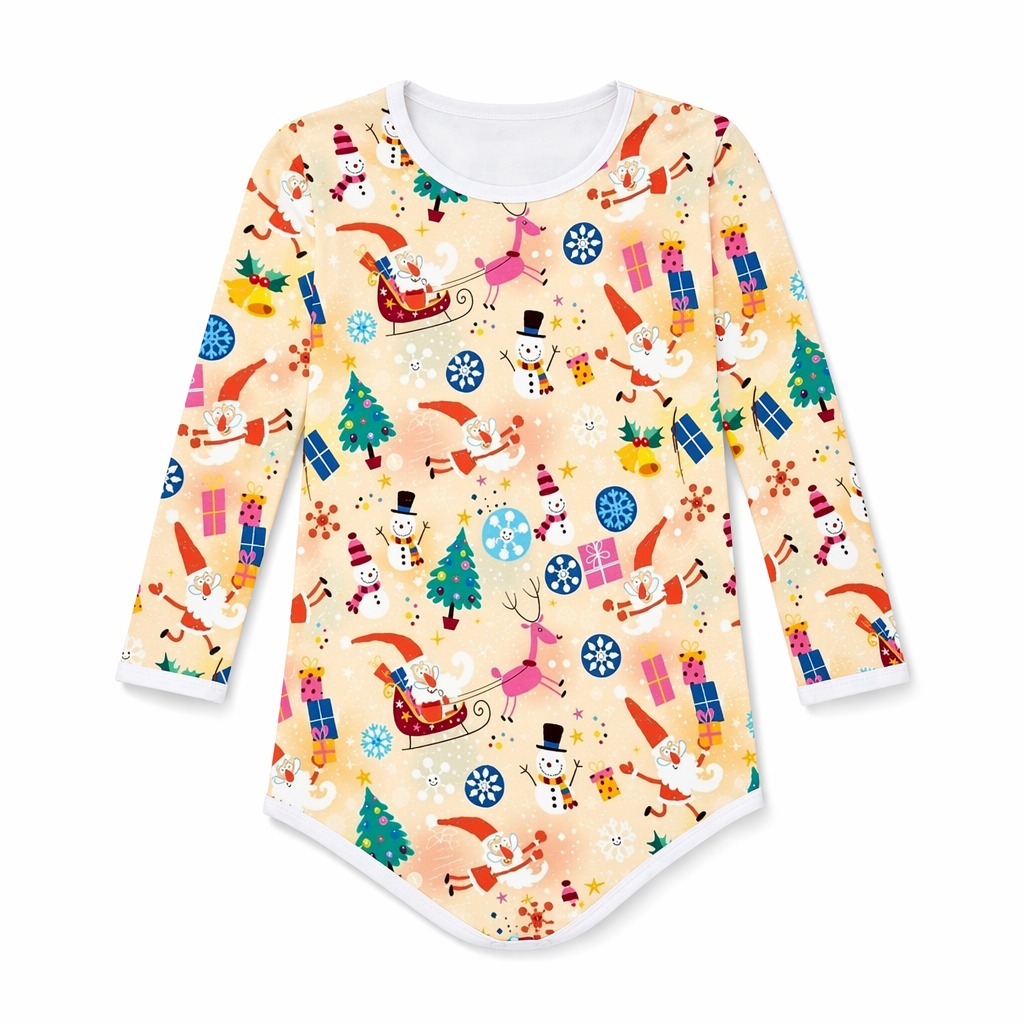 Holiday Themed Unisex Onesie for Relaxed Comfort and Fun Beige