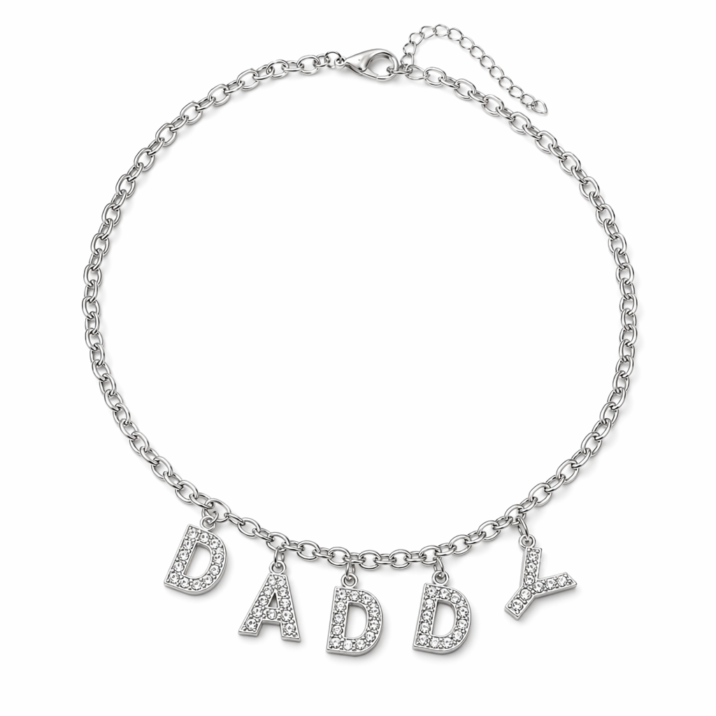 Dazzling Daddy Necklace with Sparkling Rhinestones DADDY