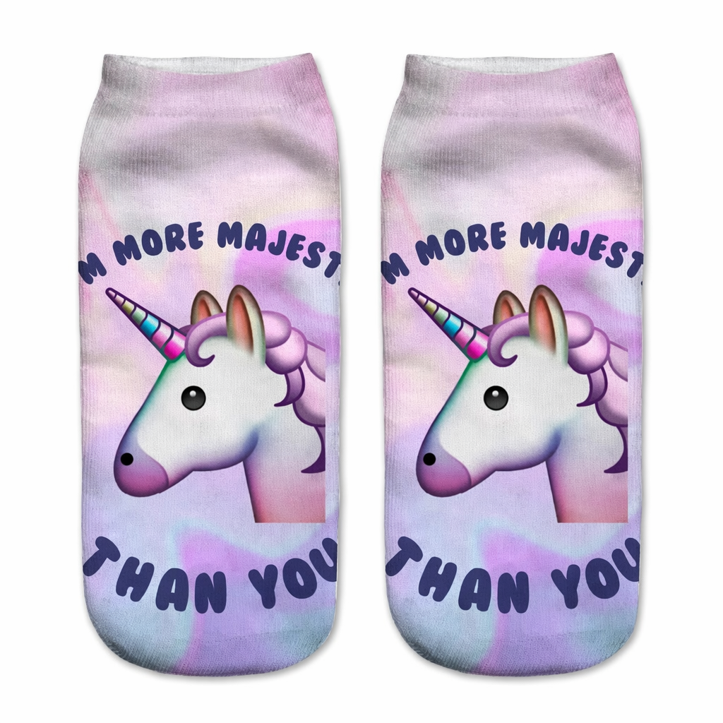 Magical Emoji Ankle Socks Inspired by Apple Unicorn Emoji Majestic