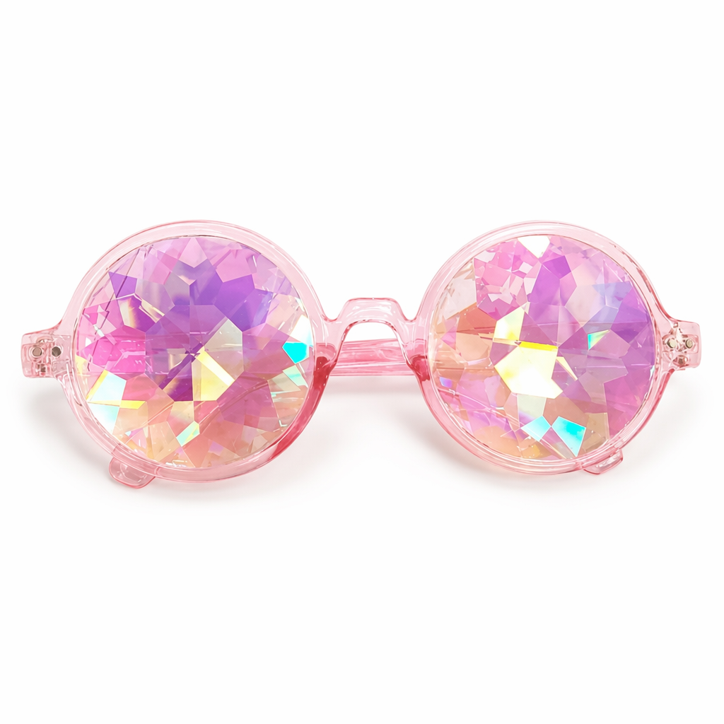 Crystallized Jewel Sunglasses with Kaleidoscope Effect Pink