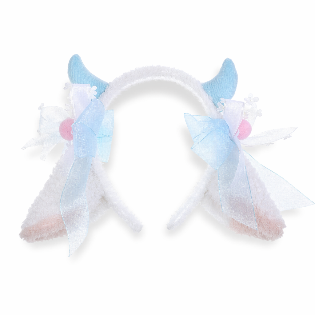 Fluffy Sheep-Inspired Headbands for a Cute Style Boost Blue Horns