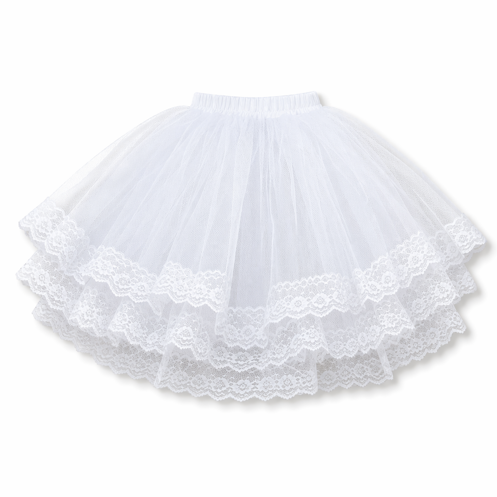 High Quality Lace Petticoat for a Perfectly Poofed Look White