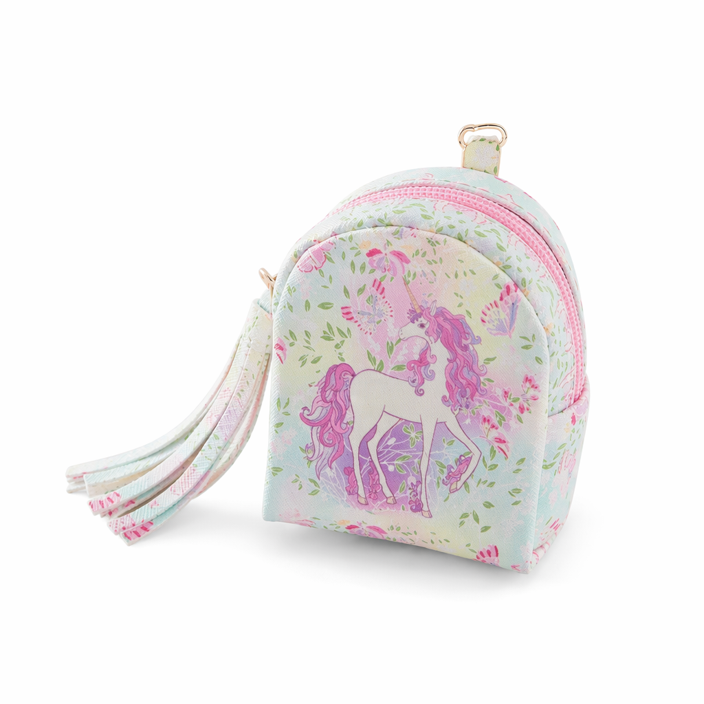 Pastel Unicorn Wallet with Secure Zipper Closure Pastel