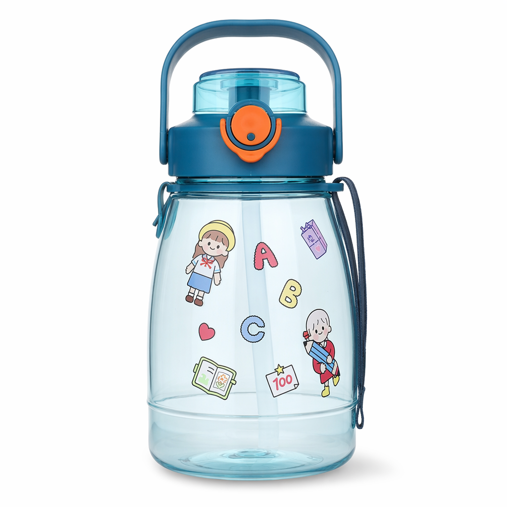 Kawaii Jumbo Sippy Cups for Summer Fun at the Beach or Poolside Dark Blue 1300ml