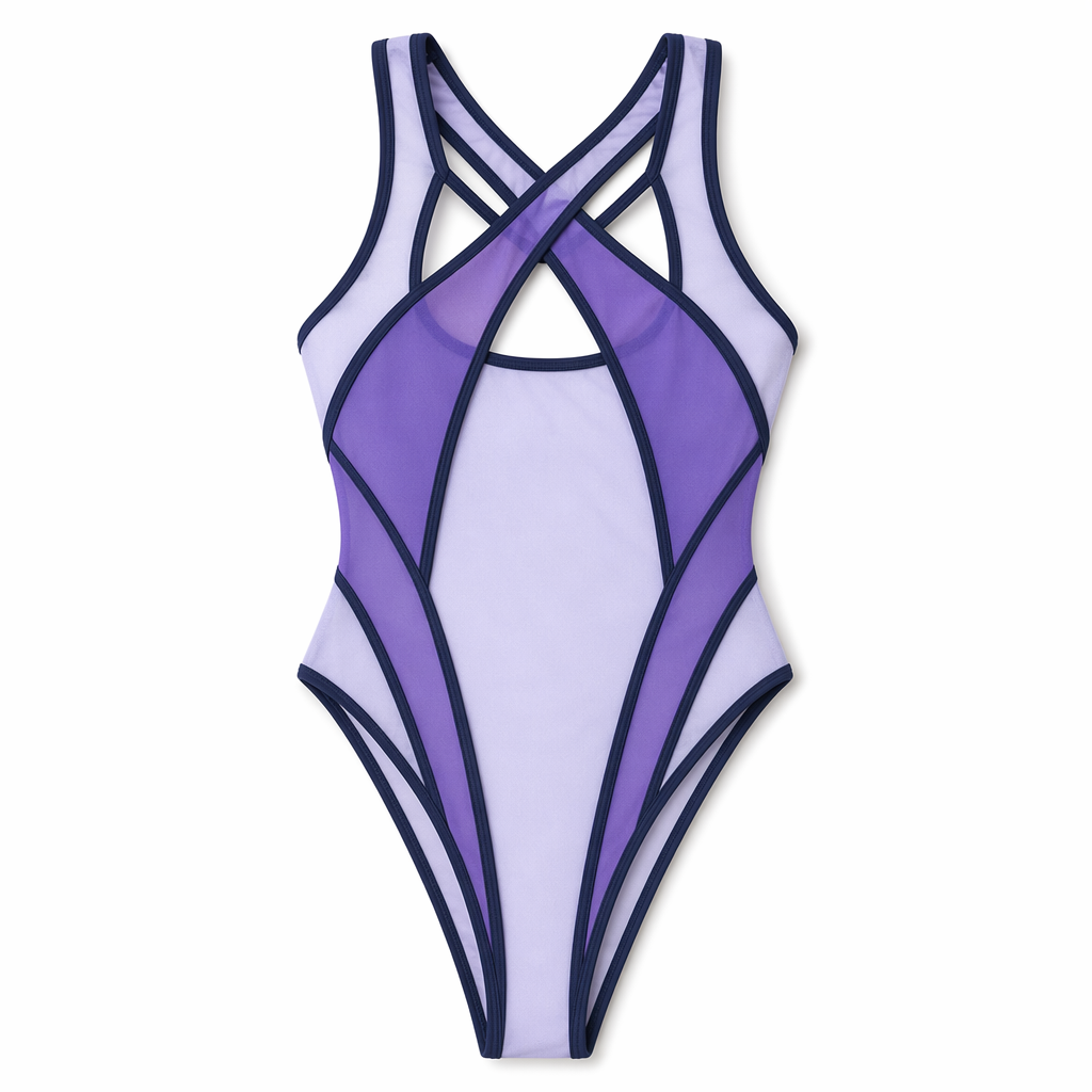 Sheer Mesh Monokini with Peekaboo Cutouts S