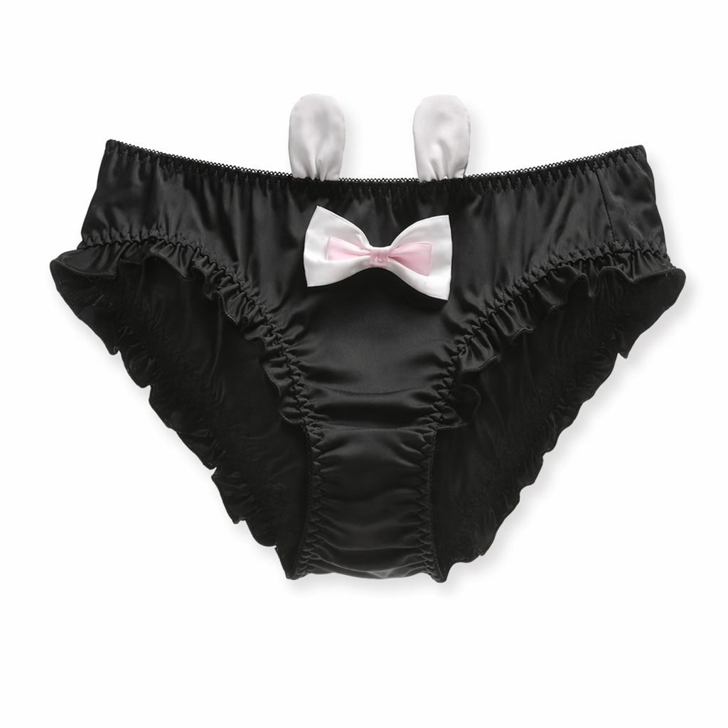 Cute Bunny-Eared Ruffled Undies for the Perfect Fit Baby Bun Look Black