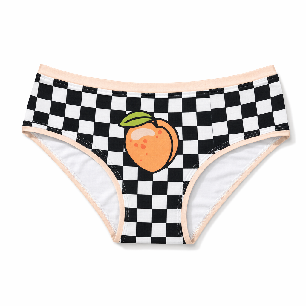 Beautiful Checkerboard Peach Panties for Kawaii Babes Default Title