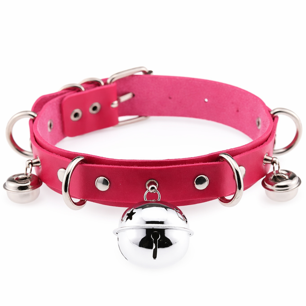 Gorgeous Bell Collar Inspired by Neko Cosplay Culture Rose red