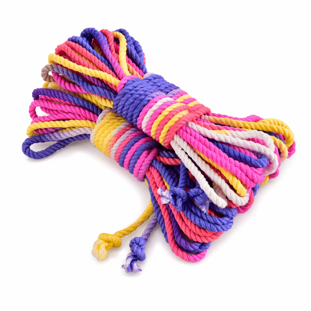 Pride Rainbow Shibari Rope for Creative and Vibrant Playtime Purples