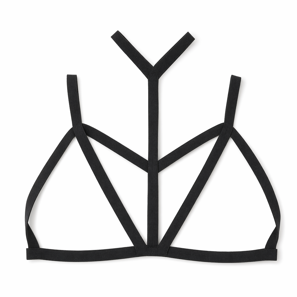 Chic Y Pattern Chest Harness with Elegant Stretchy Straps S