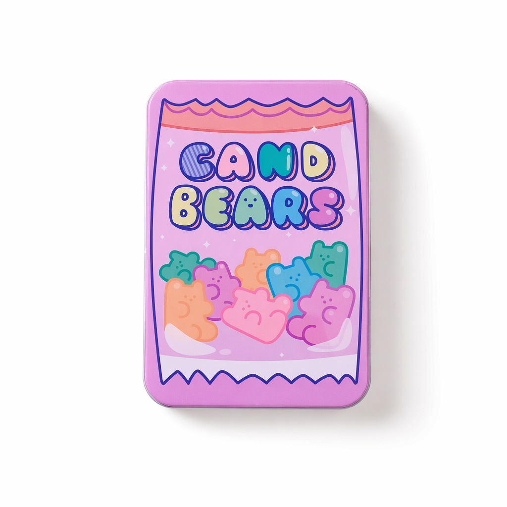 Kawaii Aluminum Storage Tins for Organized Cosparty Bedrooms Instock Gummy Bear Candies