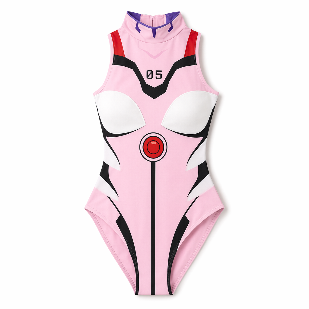 Neon Genesis Inspired Gamer Girl Bodysuit with Built-In Bra Liner Default