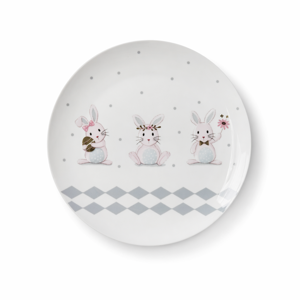 Bunny Sweet Tea Party Set for Whimsical Tea Celebrations 3 Bunny Plate 25x25cm