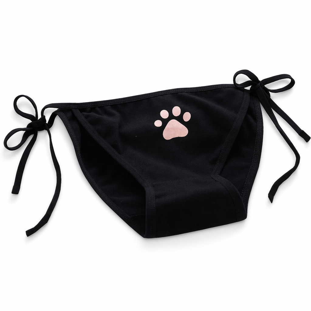 Paw Print Panties for Comfortable and Flattering Fit Black