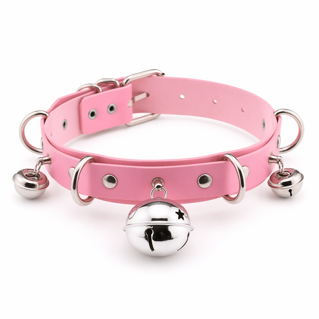 Gorgeous Bell Collar Inspired by Neko Cosplay Culture Pink