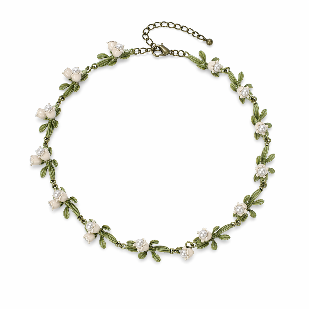Lily Of The Valley Pearl Bracelet for Whimsical Jewelry Lovers Necklace